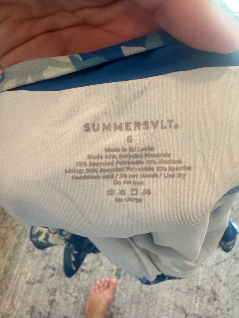 Summersalt x Mestiza Ruffle Backflip Blue Floral One-Piece Swimsuit - Picture 4 of 4